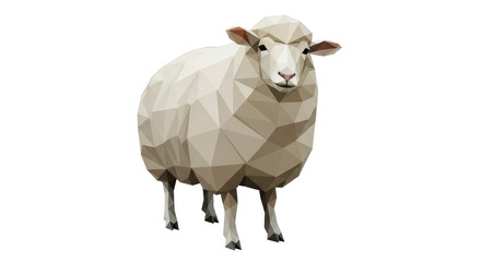 Isolated Low Poly Sheep