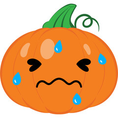Pumpkin Nervous Face Cartoon