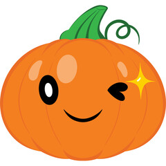 Pumpkin Wink Face Cartoon