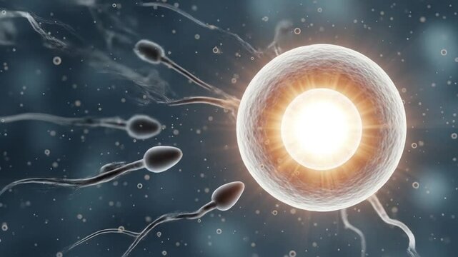 Sperm fertilizing egg illustration