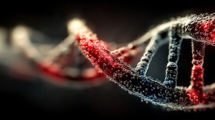 Intricate DNA Double Helix Structure, Microscopic View of Genetic Code