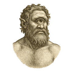 PNG Mythical cyclops vintage illustration
