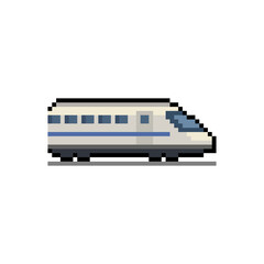 8-Bit Pixel Art High-Speed Train Icon