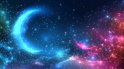 Obraz premium Futuristic cosmic moon