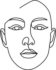 Line Art Face Portrait Skicare Minimalist Line Art. 