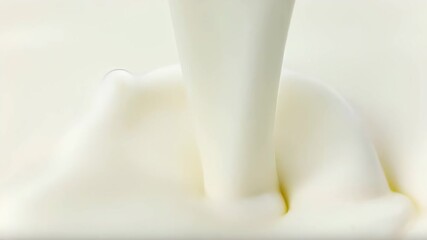 Rich milk pouring, thick milk, cream, yogurt effect Thick, creamy liquid pouring in a satisfying, viscous flow. 4K food background - Powered by Adobe