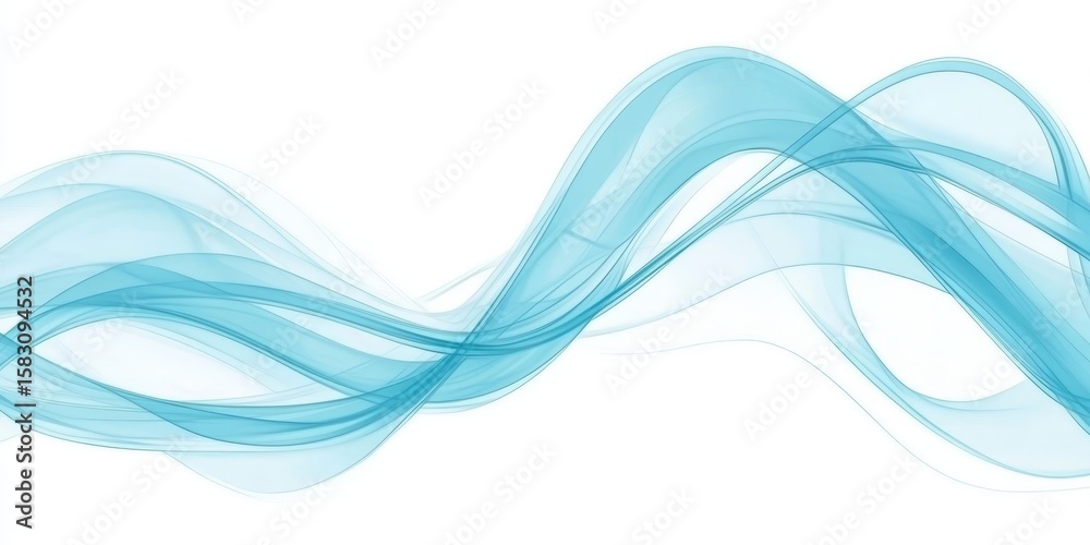 Poster dynamic abstract background with flowing waves and motion effects in a clean blue gradient design