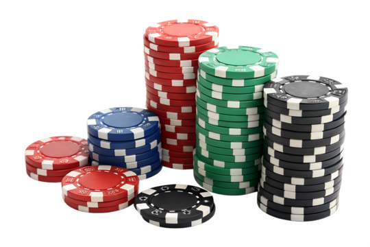 Colorful Casino Poker Chips Stacked
