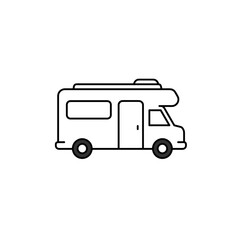 Travel van outline icon for branding or advertising
