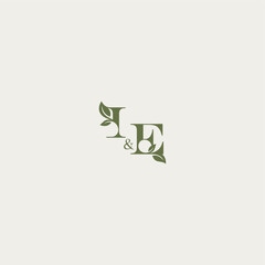 organic leaf logo bold initial concept letter luxury wedding monogram design IE