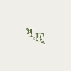 organic leaf logo bold initial concept letter luxury wedding monogram design IF
