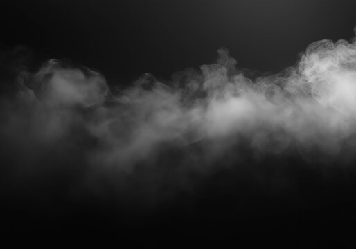 Ethereal mist hangs gently against a pure black backdrop creating a moody and atmospheric monochrome smoke texture. - Powered by Adobe