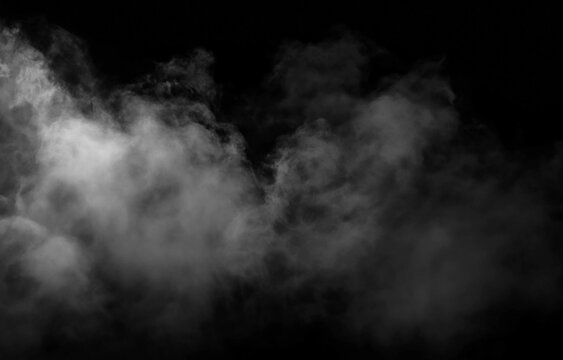 Ethereal smoke drifts and swirls against a dark void, creating a moody and atmospheric abstract black and white background.