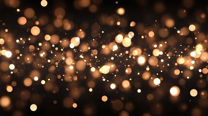 Golden glitter bokeh light dust with sparkling festive christmas particles background