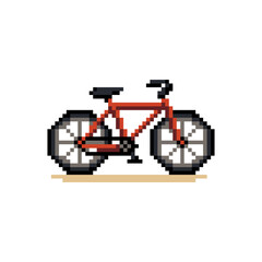 Obraz premium 8-Bit Pixel Art Bicycle Icon