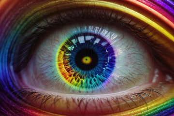 Eyecatching A colorful eye with the word rainbow on it
