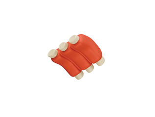 ribs meat icon 3d illustration render