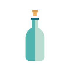 Illustration milk bottle glass open isolated