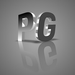 PG Letter Logo with Black Dripping Effect on Soft Gradient Background