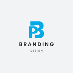 The smooth curves from the “P” contrast elegantly with the solid form of the “B,” adding both fluidity and strength. The letter forms are artistically intertwined or aligned to create a unified sign.