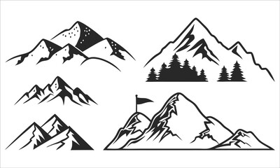 Fototapeta premium Mountain Peaks And Trees mountains nature