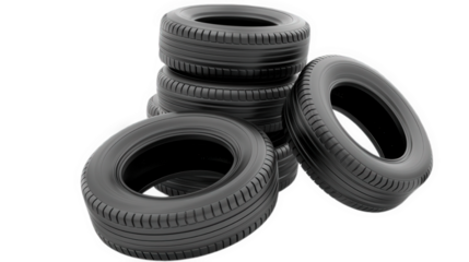 Pile of Tires Isolated on Transparent Background