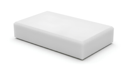 Fototapeta premium Blank white rectangular soap bar mockup with bevel edge