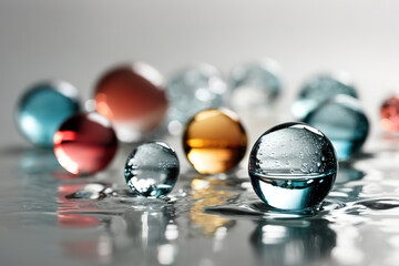 Incredible Transparent drops in blue color