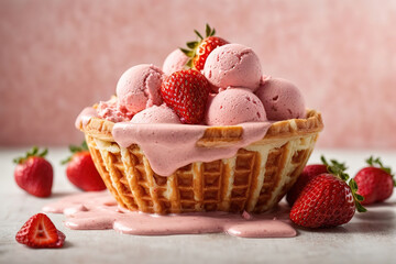 Fantastic Delicious ice cream in studio