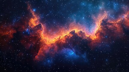 Fototapeta premium Outer space imagery capturing galaxies, stars, nebulas, dark cosmic voids, colorful celestial bodies, vast universe exploration themes in high-resolution digital artwork