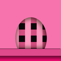 3D Abstract door Form on pink Minimalist Scene