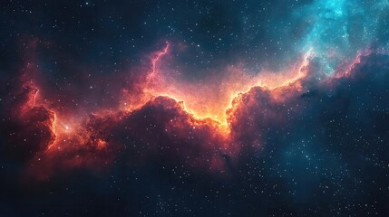 Outer space imagery capturing galaxies, stars, nebulas, dark cosmic voids, colorful celestial bodies, vast universe exploration themes in high-resolution digital artwork