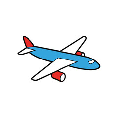 airplane in flight   vector style with white