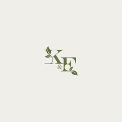 organic leaf logo bold initial concept letter luxury wedding monogram design KF