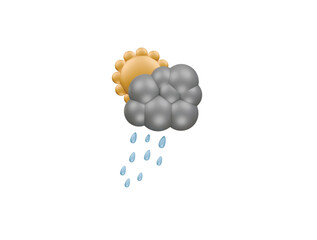 drizzle icon 3d illustration render