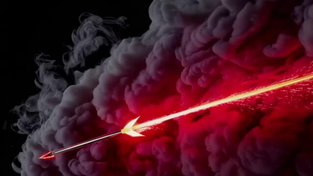 Seamless Looping Red Energy Spear Smoke Video Background
