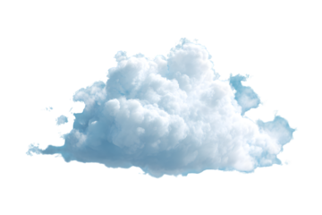 Isolated fluffy cloud floating on a black background, for weather or design use