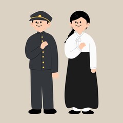 광복절 사람 캐릭터 드로잉(national liberation day character drawing)