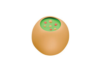 pani puri icon 3d illustration render
