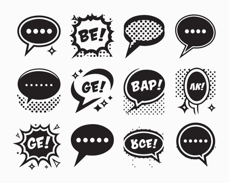 Comic speech bubble vector, comic book sound effects, pop art design with Bam, Thud, Zap, Boom and more in explosion shapes, perfect comic boom for action theme graphics, retro design
