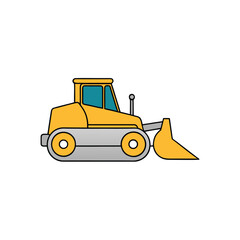 Naklejka premium bulldozer with blade clean vector with 
