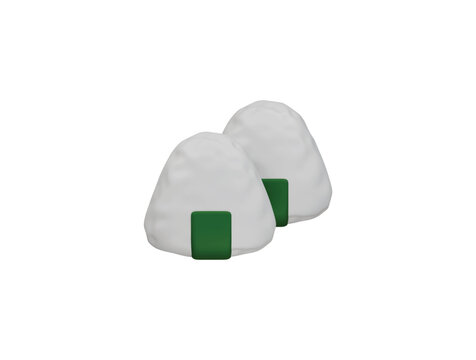 onigiri icon 3d illustration render