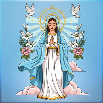 virgen maria vector