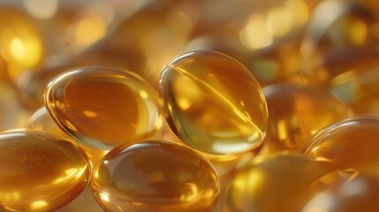 Golden Softgel Focus Stack Emphasizing High-Potency Omega-3 Absorption for Cardiovascular Elasticity and Plaque Prevention