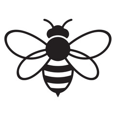 Simple Bee Illustration with Bold Black Lines A Classic Design of an Insect for Logos and Various Creative Projects