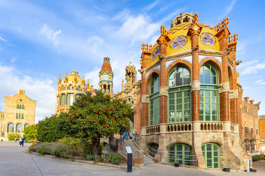 Beautiful view of the Modernist Recinto de San Pau in Barcelona