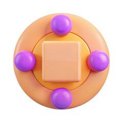 3d abstract geometric composition with spheres isolated on transparent background