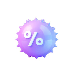 Obraz premium discount 3d sing with transparent background PNG and JPEG image 