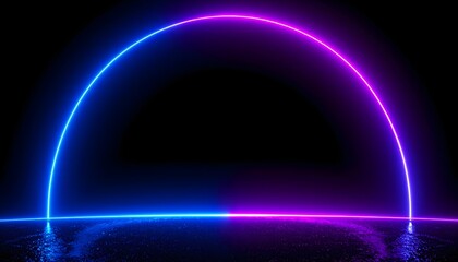 Obraz premium Dual radiant energy arcs in vibrant electric blue and magenta abstract bright