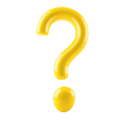 3d yellow question mark with transparent background PNG and JPEG image	